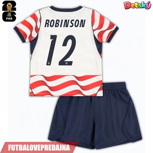 Lacne Dětský Futbalové dres Spojené štáty Miles Robinson #12 MS 2026 Krátky Rukáv - Domáci (+ trenírky)